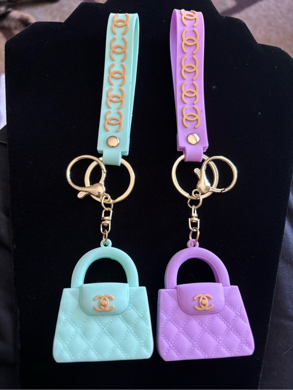 Rubber purse keychain Bag charm lot of 2